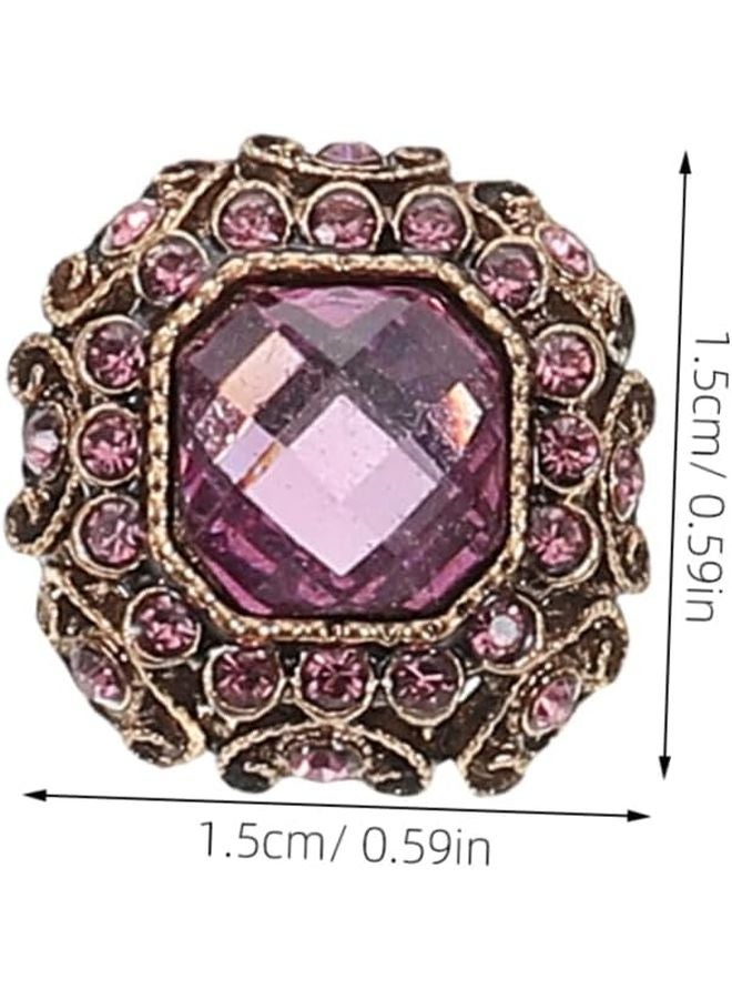 Safigle 10 قطعة أزرار معطف معدنية كبيرة مع أحجار الراين للخياطة زخارف الملابس الزخرفية - Image 2